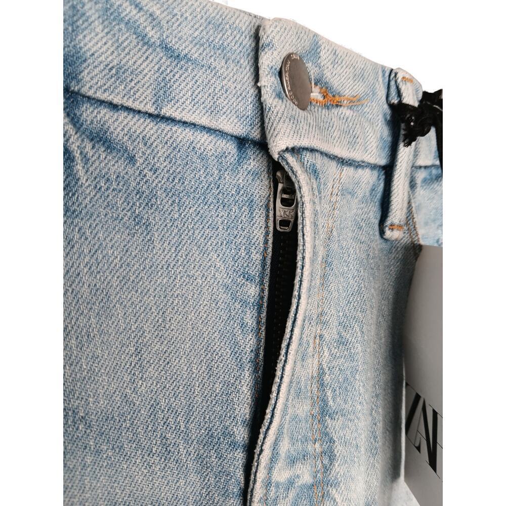 New with Tags Good American x Zara Ripped Classic Slim Jeans Light Wash Size 6 - Picture 6 of 15
